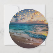 Elegante Summer Sunset Beach String Lights Hochzei Einladung (Rückseite)