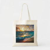 Elegante Summer Sunset Beach Wedding Welcome Bag Tragetasche (Vorne)