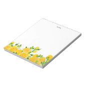 Elegante Summer Watercolor Gelbe Blumen Notizblock (Rotiert)