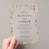 Elegante Summer Wildblume Wedding Acryleinladungen (Insitu (Handheld))