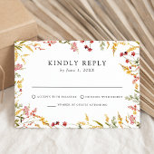 Elegante Summer Wildblume Wedding RSVP Karte