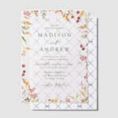 Elegante Summer Wildblume Wreath Wedding Pergament Einladungen (Versetzt (Einladung))