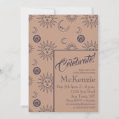 Elegante Sun- und Moon Celestial Baby Shower Einladung (Vorderseite)