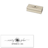 Elegante Sunflower Script Couple Save the Date Gummistempel (Stempel)