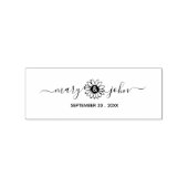Elegante Sunflower Script Couple Save the Date Gummistempel (Prägung)