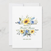 Elegante Sunflowers Brautparty Game Card Einladung (Rückseite)