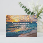 Elegante Sunset Beach Sommer Hochzeiten Unterkünft Begleitkarte (Stehend Vorderseite)