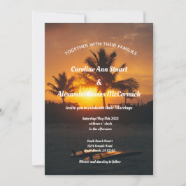 Elegante Sunset Beach Summer Nautical Wedding Invi Einladung