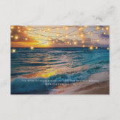Elegante Sunset Beach Summer Wedding Card Begleitkarte (Rückseite)