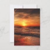Elegante Sunset Beach Summer Wedding Details Card Einladung (Rückseite)
