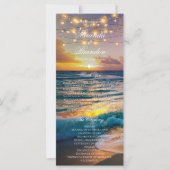 Elegante Sunset Beach Summer Wedding Program Card (Vorderseite)