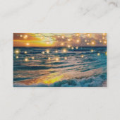 Elegante Sunset Beach Summer Wedding Website Card Begleitkarte (Rückseite)