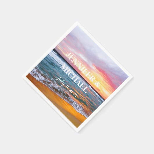 Elegante Sunset Beach Tropical Summer Elegante Serviette (Ecke)