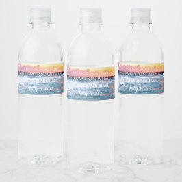 Elegante Sunset Beach Tropical Summer Elegante Wasserflaschenetikett