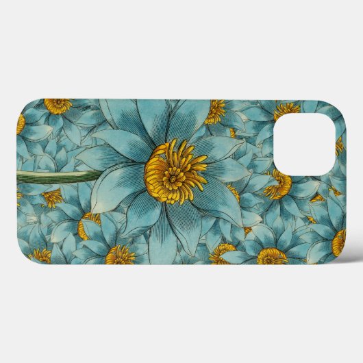 Elegante Surreal Sonnenblume Aquamarin Gelbe Blüte Case-Mate iPhone Hülle (Rückseite (Horizontal))