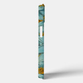 Elegante Surreal Sonnenblume Aquamarin Gelbe Blüte Case-Mate iPhone Hülle (Rückseite / Rechts)