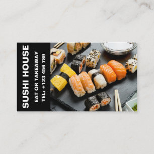 Elegante Sushi Restaurant Custom Business Card Visitenkarte