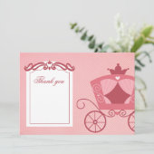 Elegante, süß rosa Kutsche Dankeschön Karte (Stehend Vorderseite)
