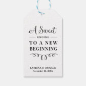 Elegante Süße bis zu einer neuen Hochzeit Geschenkanhänger (Rückseite)