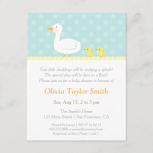 Elegante süße Enten-Zwillinge Baby Shower Einladun Einladung