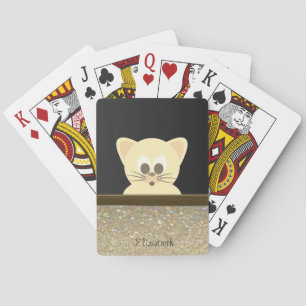 Elegante süße Katze in schwarz Spielkarten