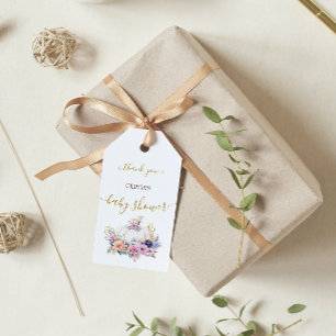 Elegante Süße Kürbis-Blumen-Baby-Party Geschenkanhänger
