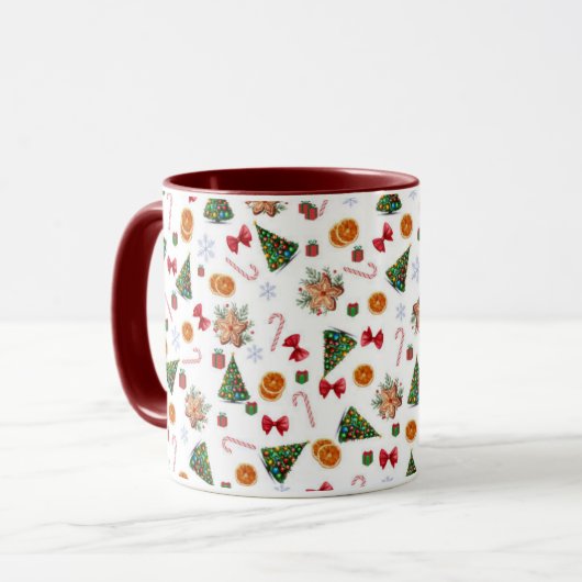 Elegante süße Niedliche Weihnachtskekse Candy Cane Tasse (Vorderseite Links)
