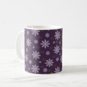 Elegante süße Schneeflocken Weihnachtsmuster Kaffeetasse