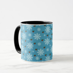 Elegante süße Schneeflocken Weihnachtsmuster Tasse