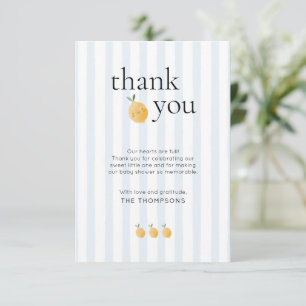 Elegante süße Zitrone Baby Shower Dankeskarte