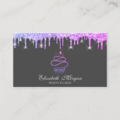 Elegante Süßigkeiten Glitzer Cupcake Violet Tropfe Visitenkarte (Vorderseite)