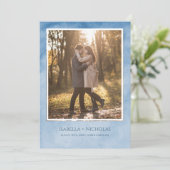 Elegante Swan Foto Save the Date Karte (Stehend Vorderseite)