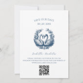 Elegante Swan Foto Save the Date Karte (Rückseite)