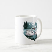 Elegante Swan Heart Design Tasse - Valentines Gesc (VorderseiteRechts)