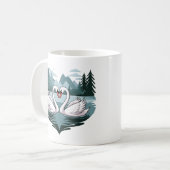 Elegante Swan Heart Design Tasse - Valentines Gesc (Vorderseite Links)
