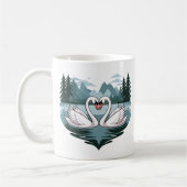 Elegante Swan Heart Design Tasse - Valentines Gesc (Links)