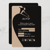 Elegante Swan RSVP-Karte (Vorne/Hinten)