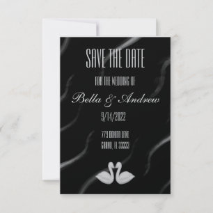 Elegante Swan Save the Date Card RSVP Karte