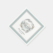 Elegante Swans Hochzeit mit floraler Wasserfarbe Serviette (Ecke)