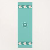 Elegante Swans & Monogram auf Aquamariner Yoga Mat Yogamatte (Vorderseite)