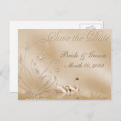 Elegante Swans Save the Date Postkarten (Vorne/Hinten)