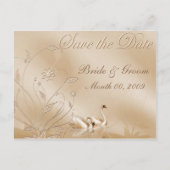 Elegante Swans Save the Date Postkarten (Vorderseite)