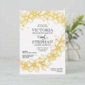 Elegante Sweeping Floral Botanical Spring Wedding Folieneinladung (Stehend vorne)