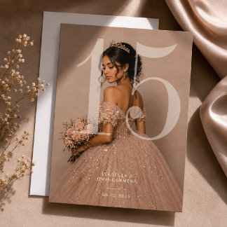 Elegante Sweet 15 Quinceañera-Foto-Einladung Einladung