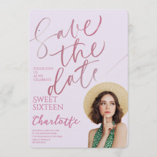 Elegante Sweet 16 Save-the-Date Geburtstag Einladung