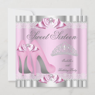 Elegante Sweet 16 Sweet Sixteen Party Pink Spitze Einladung