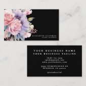 Elegante Sweet Blume Schwarze Visitenkarten Visitenkarte (Vorne/Hinten)
