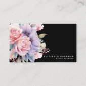 Elegante Sweet Blume Schwarze Visitenkarten Visitenkarte (Vorderseite)