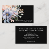 Elegante Sweet Blume Schwarze Visitenkarten Visitenkarte (Vorne/Hinten)