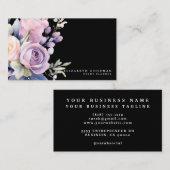 Elegante Sweet Blume Schwarze Visitenkarten Visitenkarte (Vorne/Hinten)